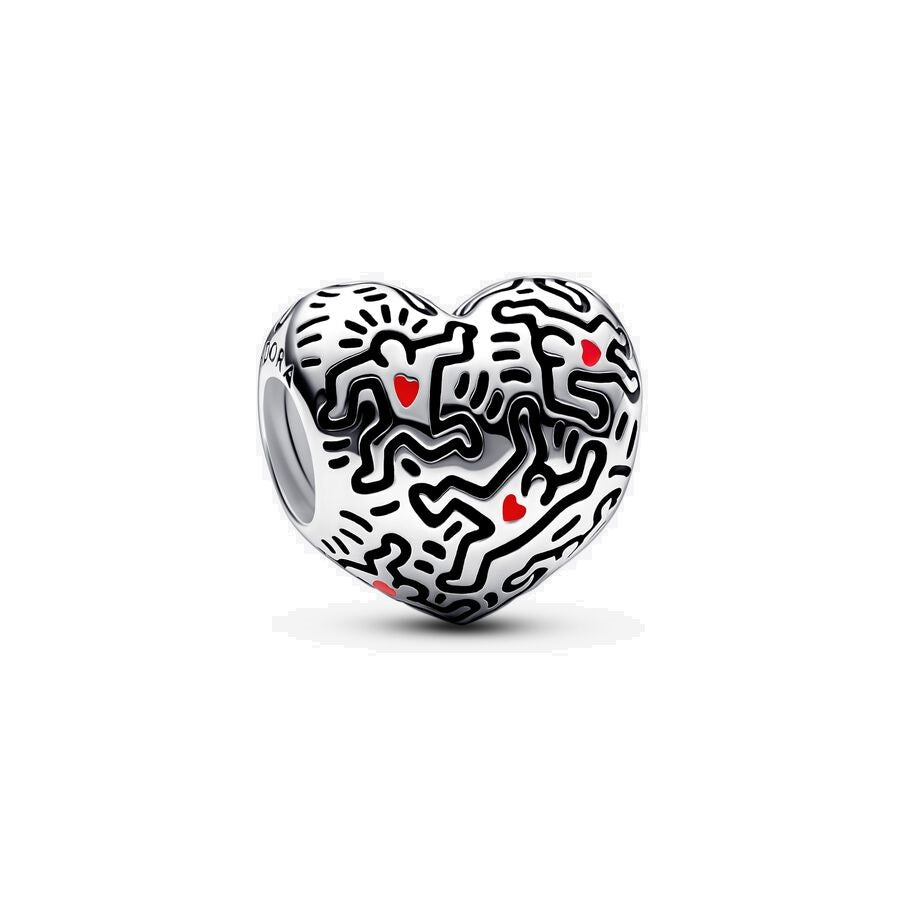Charm Corazón Arte Lineal Keith Haring