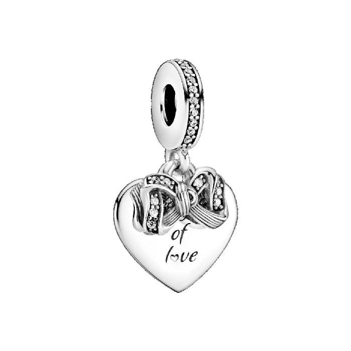 Charm Colgante Corazón y Lazo