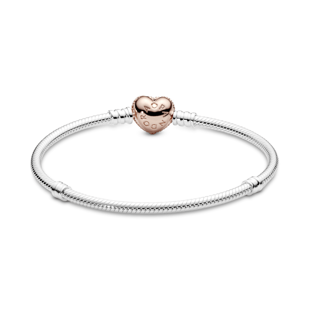 Pulsera con Cierre de Corazón Rose Gold Pavé