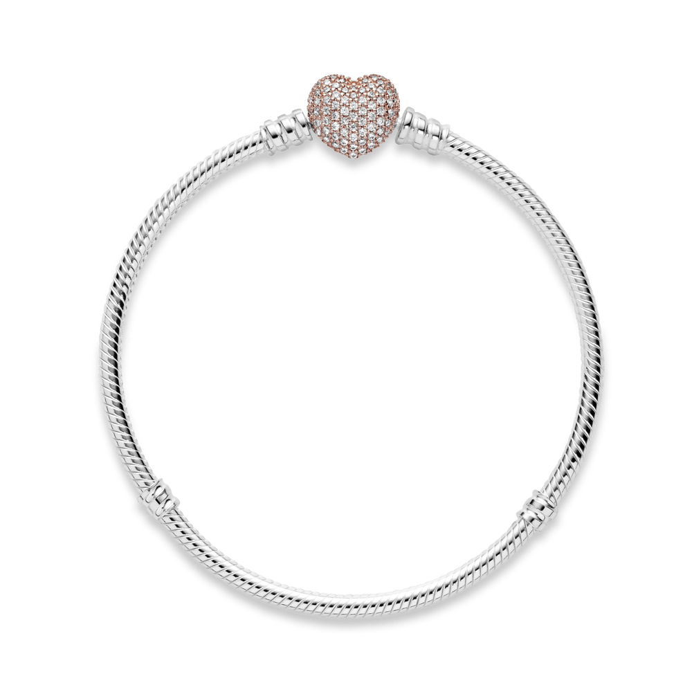 Pulsera con Cierre de Corazón Rose Gold Pavé