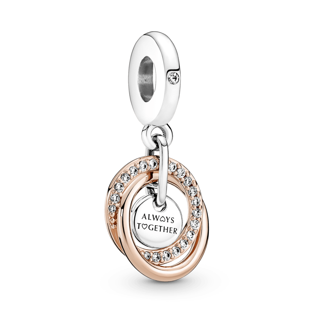Charm Colgante Círculos Entrelazados Familia Por Siempre
