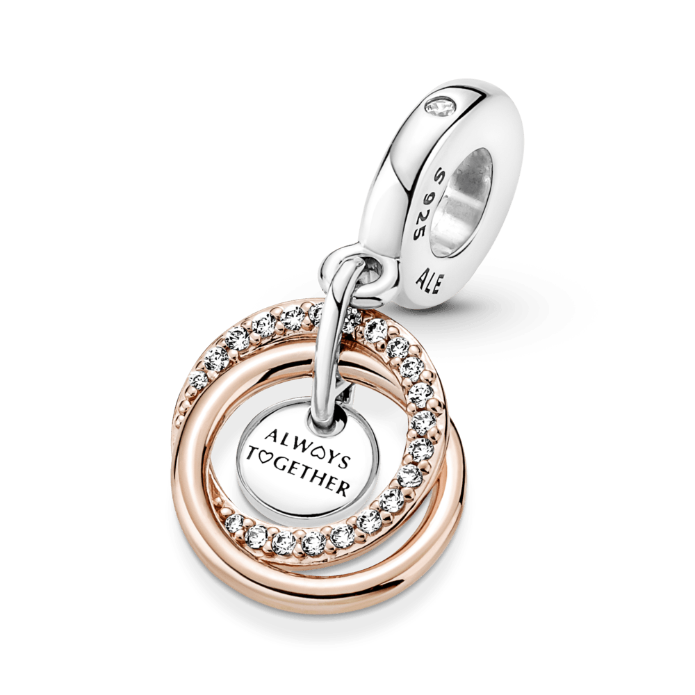 Charm Colgante Círculos Entrelazados Familia Por Siempre