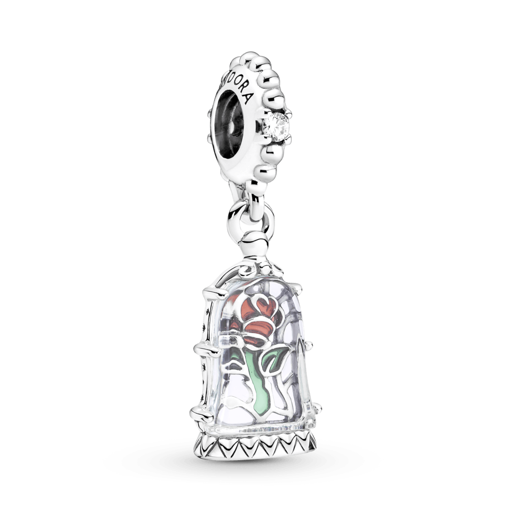 Charm Rosa Encantada De La Bella Y La Bestia De Disney