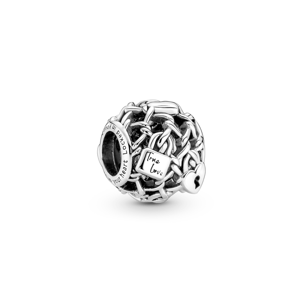 Charm Cadena Calada de Eslabones con Candado