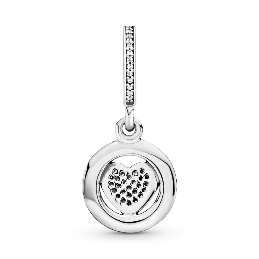 Charm Colgante Corazón De Pavé Con Logotipo