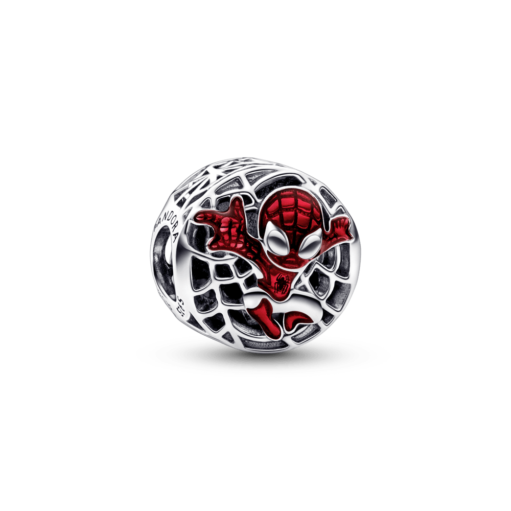 Charm Spiderman de Marvel Elevándose por la Ciudad