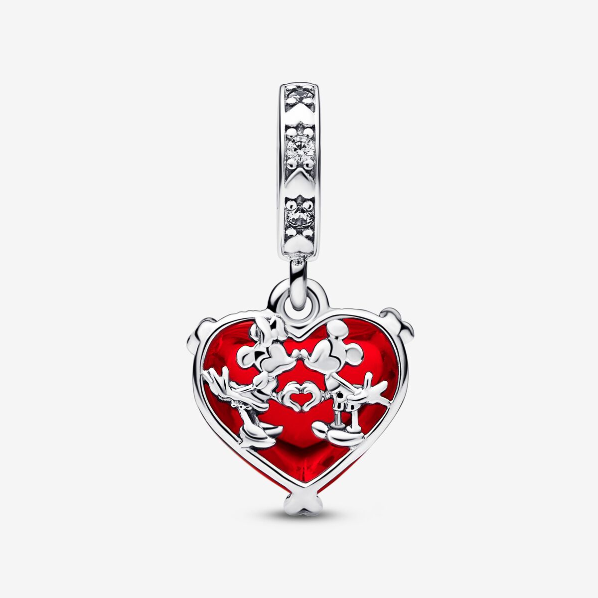 Charm Corazón Cristal de Murano Mickey & Minnie