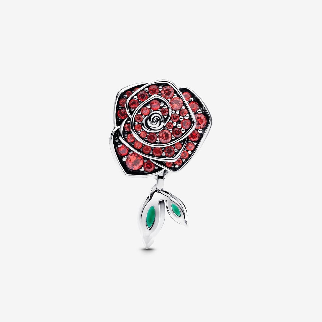 Charm Rosa Floreciendo Brillante Roja