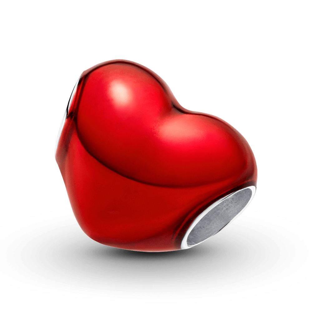 Charm Corazón Rojo Metálico