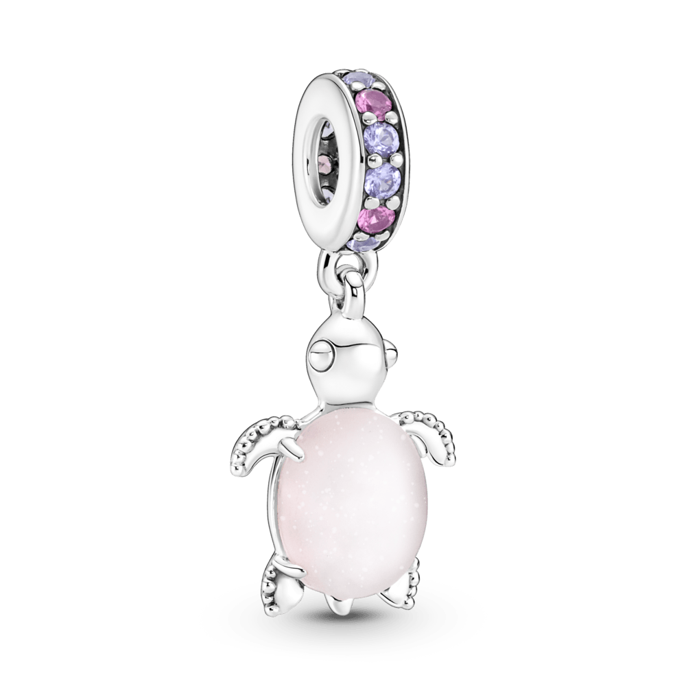 Charm Tortuga Marina Cristal de Murano Rosa