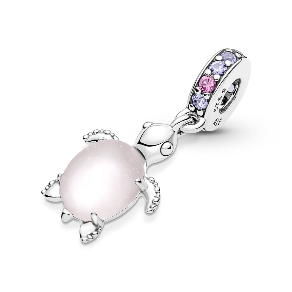 Charm Tortuga Marina Cristal de Murano Rosa
