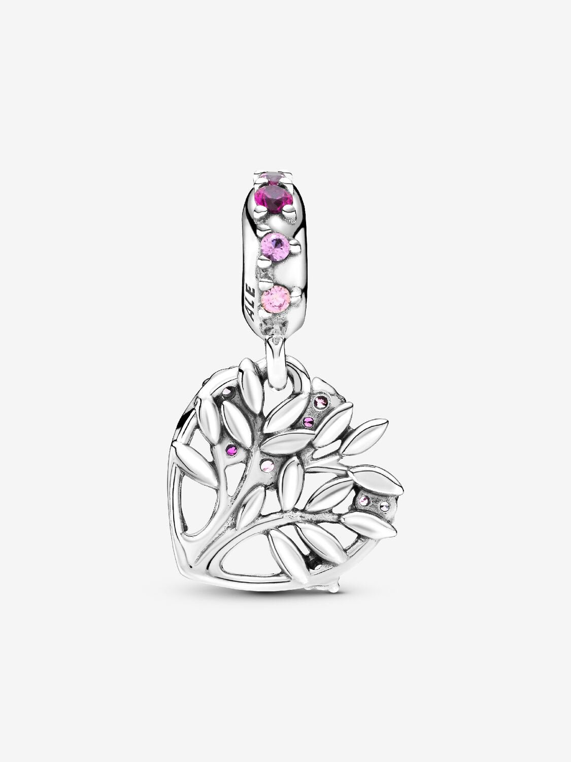 Charm Árbol Genealógico de Corazón Rosa