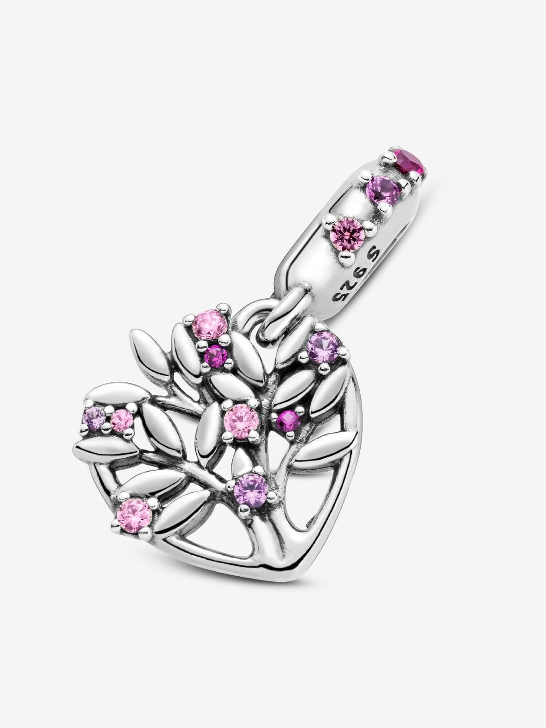 Charm Árbol Genealógico de Corazón Rosa