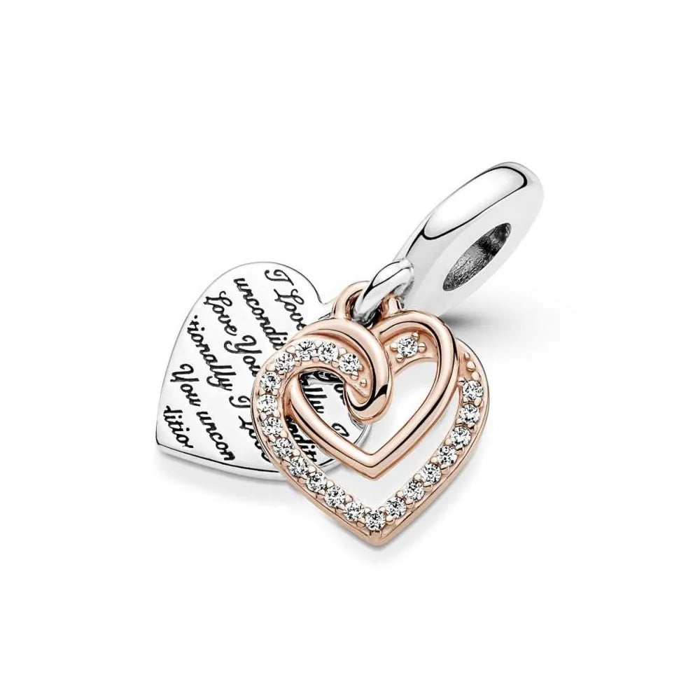Charm Doble Corazones Entrelazado