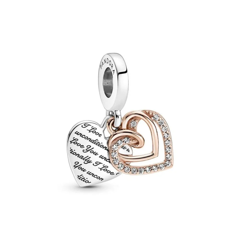 Charm Doble Corazones Entrelazado