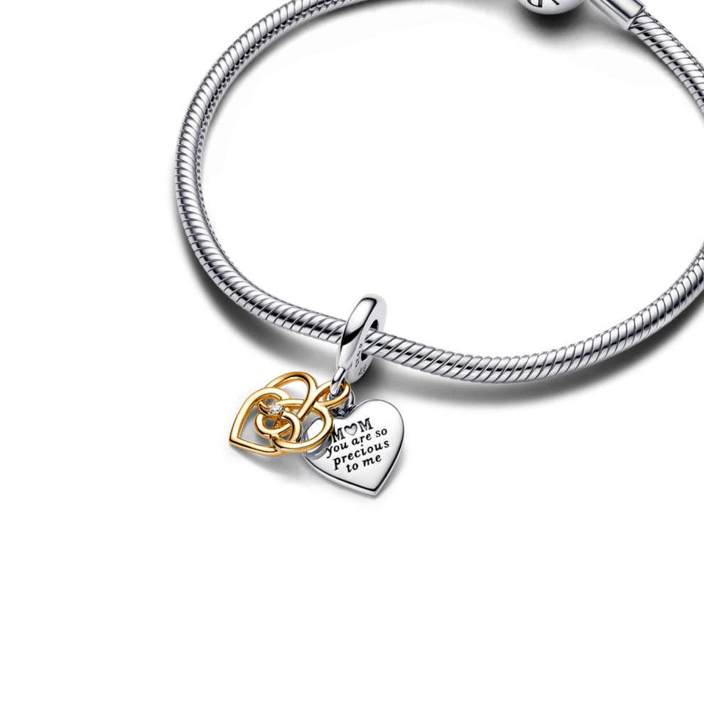 Charm Colgante Doble Corazón de Madre