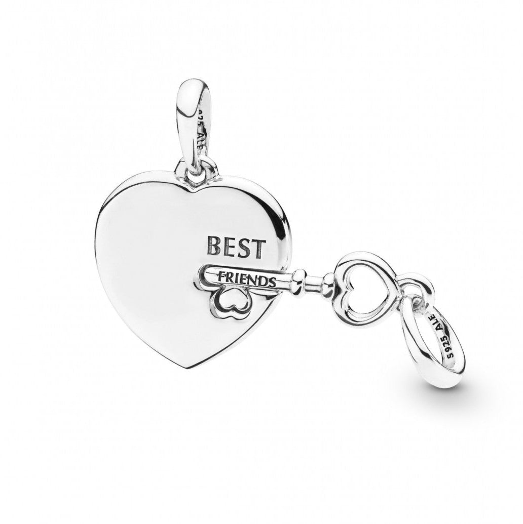 Charm Colgante Corazón y Llave de Mejores Amigos