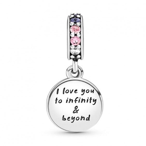 Charm Colgante Corazón Infinito y Estrellas Brillantes