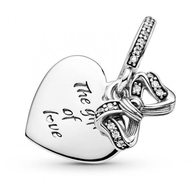 Charm Colgante Corazón y Lazo