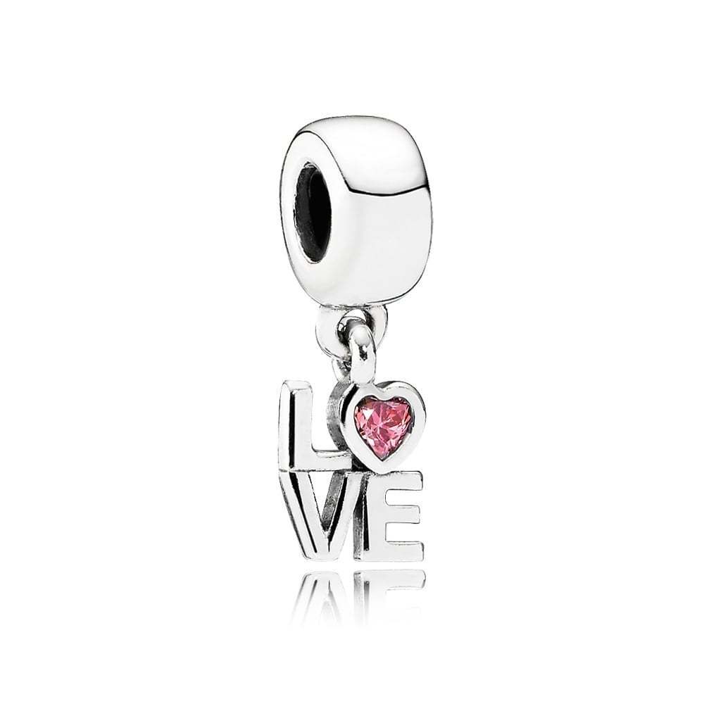 Charm Colgante LOVE con Corazón Rosa