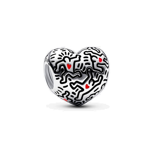 Charm Corazón Arte Lineal Keith Haring