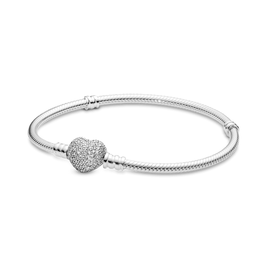 Pulsera con Cierre de Corazón en Pavé