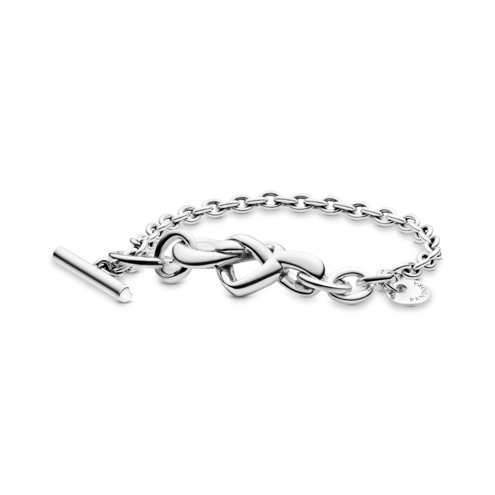 Pulsera Barra en T Corazón Anudado