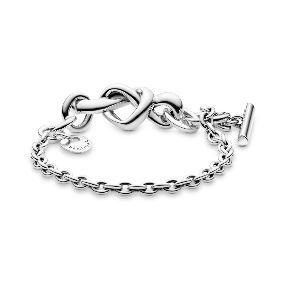 Pulsera Barra en T Corazón Anudado