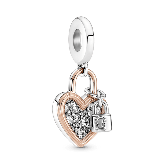 Charm Colgante Doble Candado Corazón