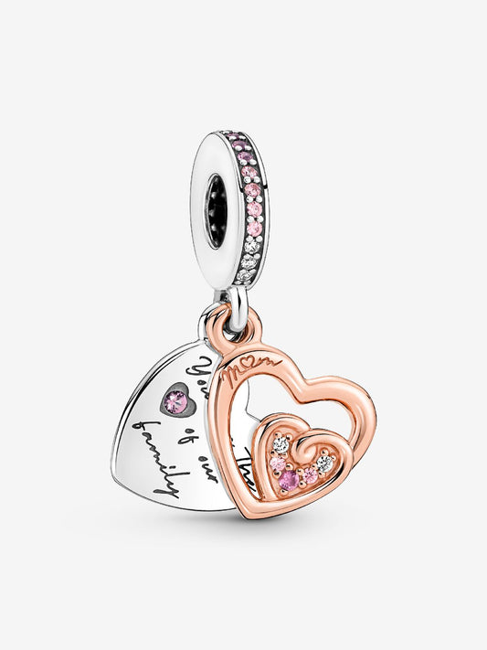 Charm Doble Corazones Infinitos Entrelazados