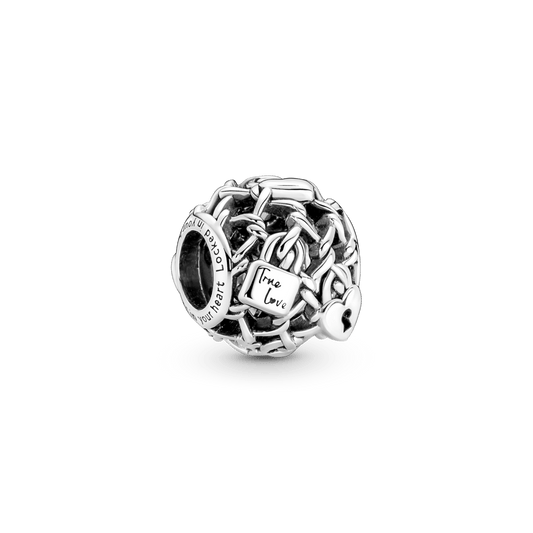 Charm Cadena Calada de Eslabones con Candado