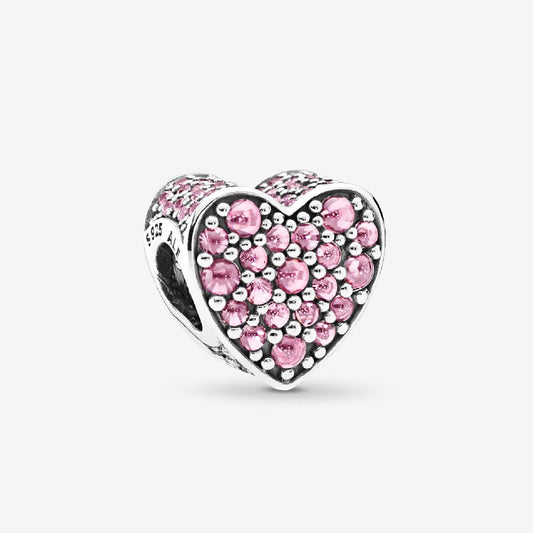 Charm Corazón Deslumbrante Rosa