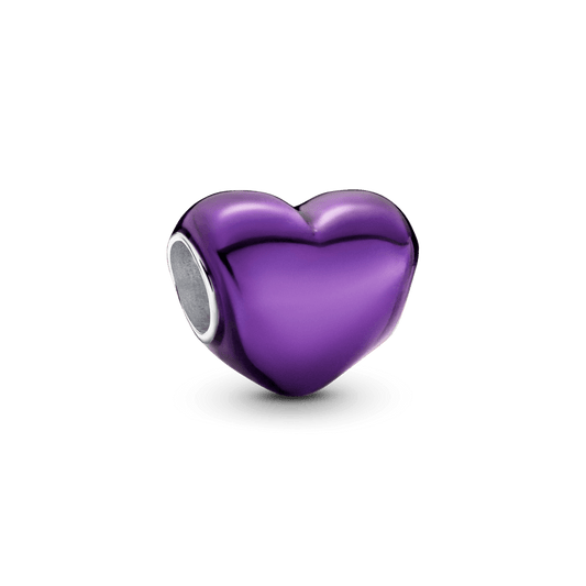 Charm Corazón Morado Metálico