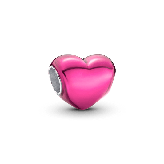 Charm Corazón Rosa Metálico