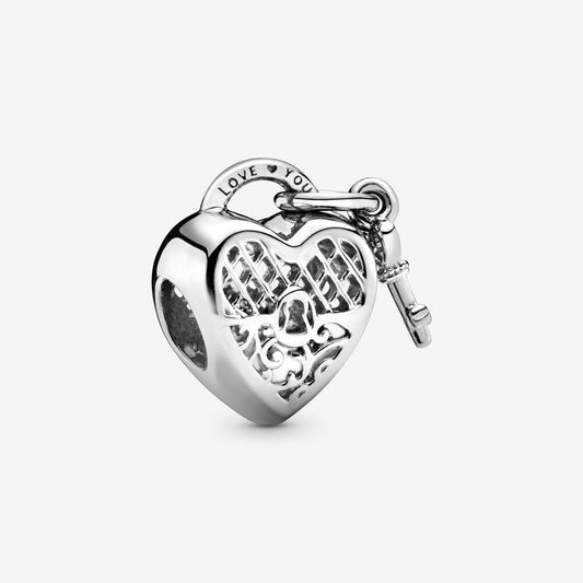 Charm Corazón Candado y llave