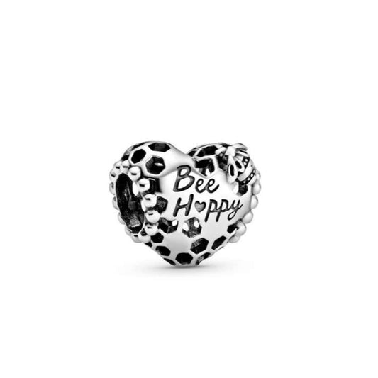 Charm Corazón Panal de Abeja Feliz