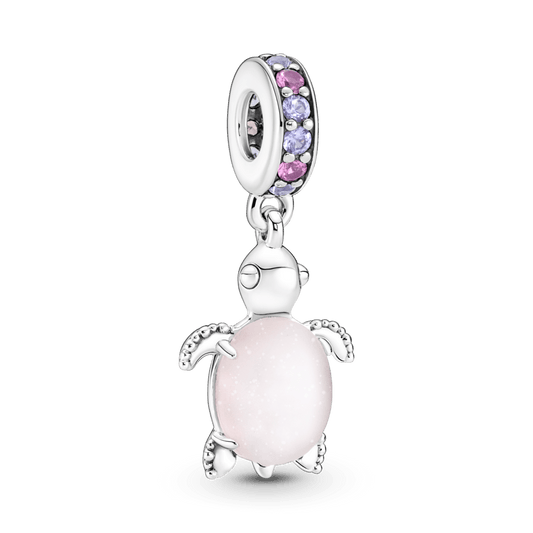 Charm Tortuga Marina Cristal  de Murano Rosa