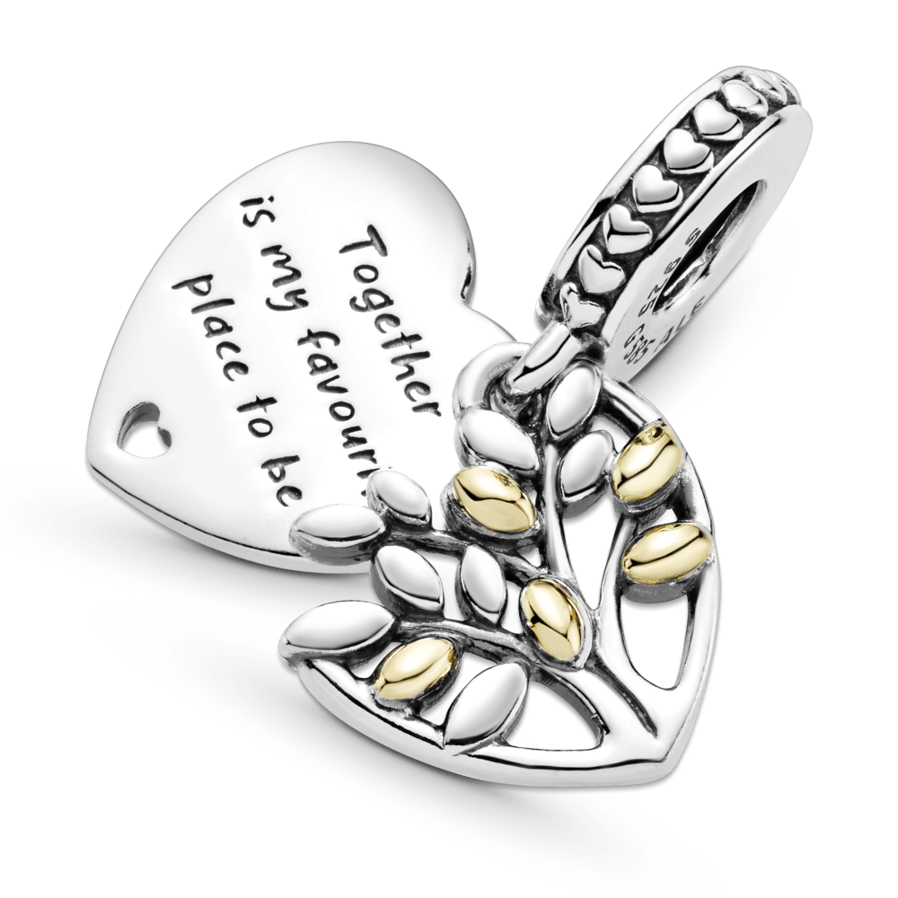 Charm colgante Corazón de Arbol Genealógico