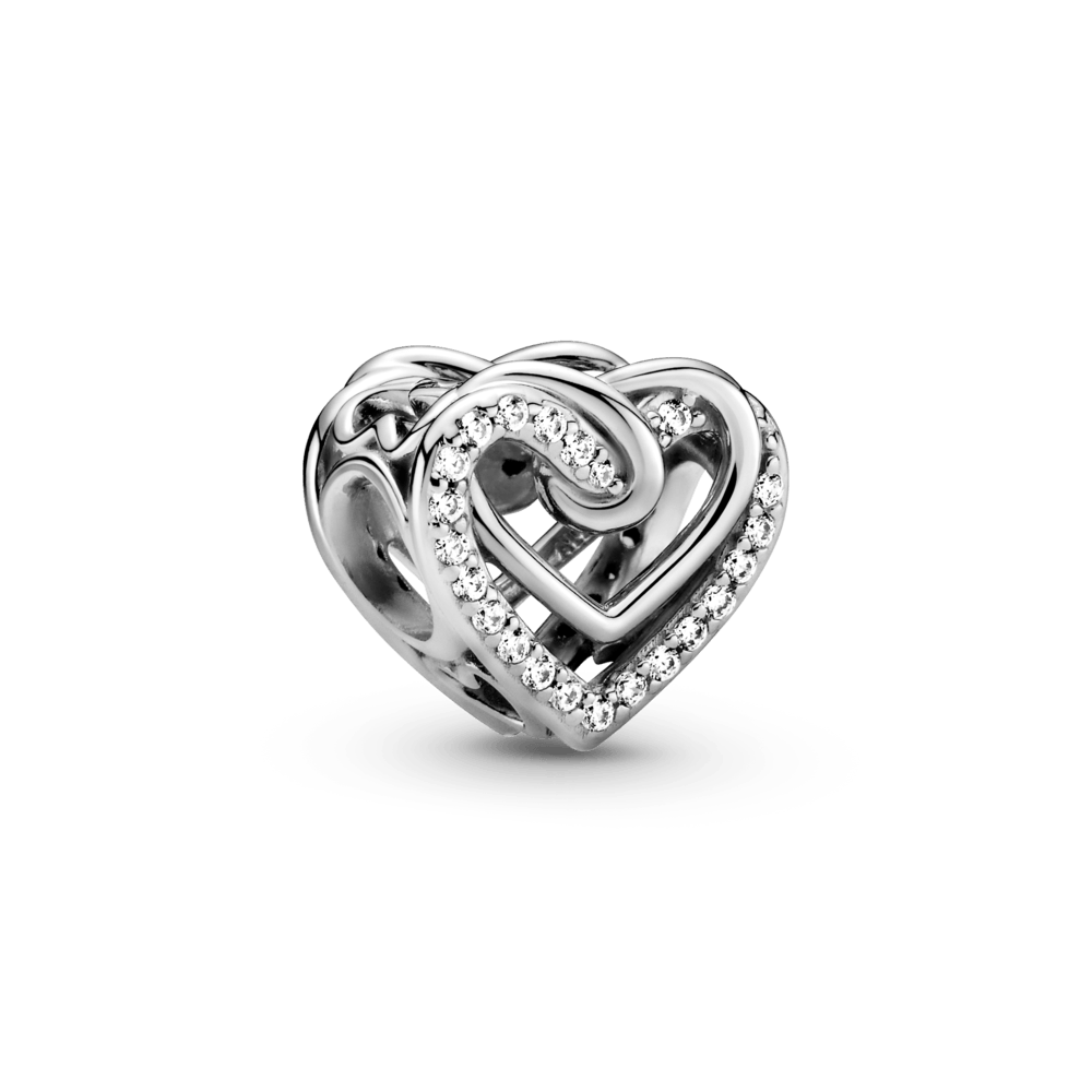 Charm Corazones entrelazados resplandecientes