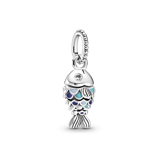 Charm Pez Con Escamas Azules