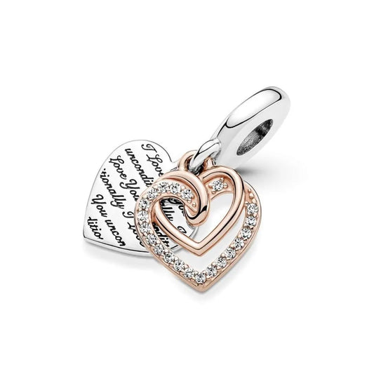 Charm Doble Corazones Entrelazado