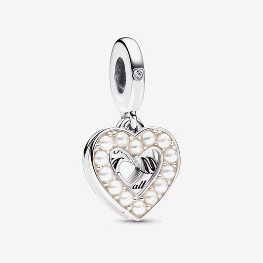 Charm Corazón blanco Mom