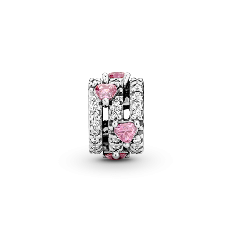 Charm Corazones Triple Halo Brillante