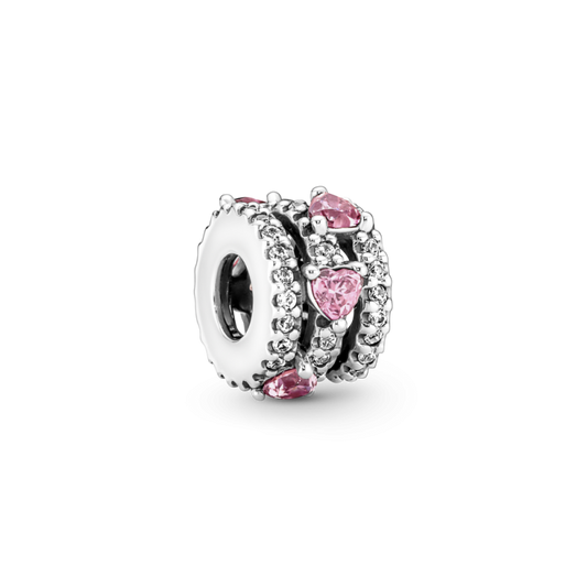 Charm Corazones Triple Halo Brillante